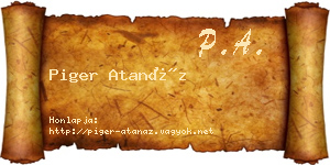 Piger Atanáz névjegykártya